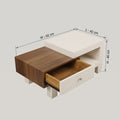 White Engineered Wood Coffee Table with Storage by Zodiya