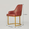 Red Leather Dining Arm Chair by Zodiya