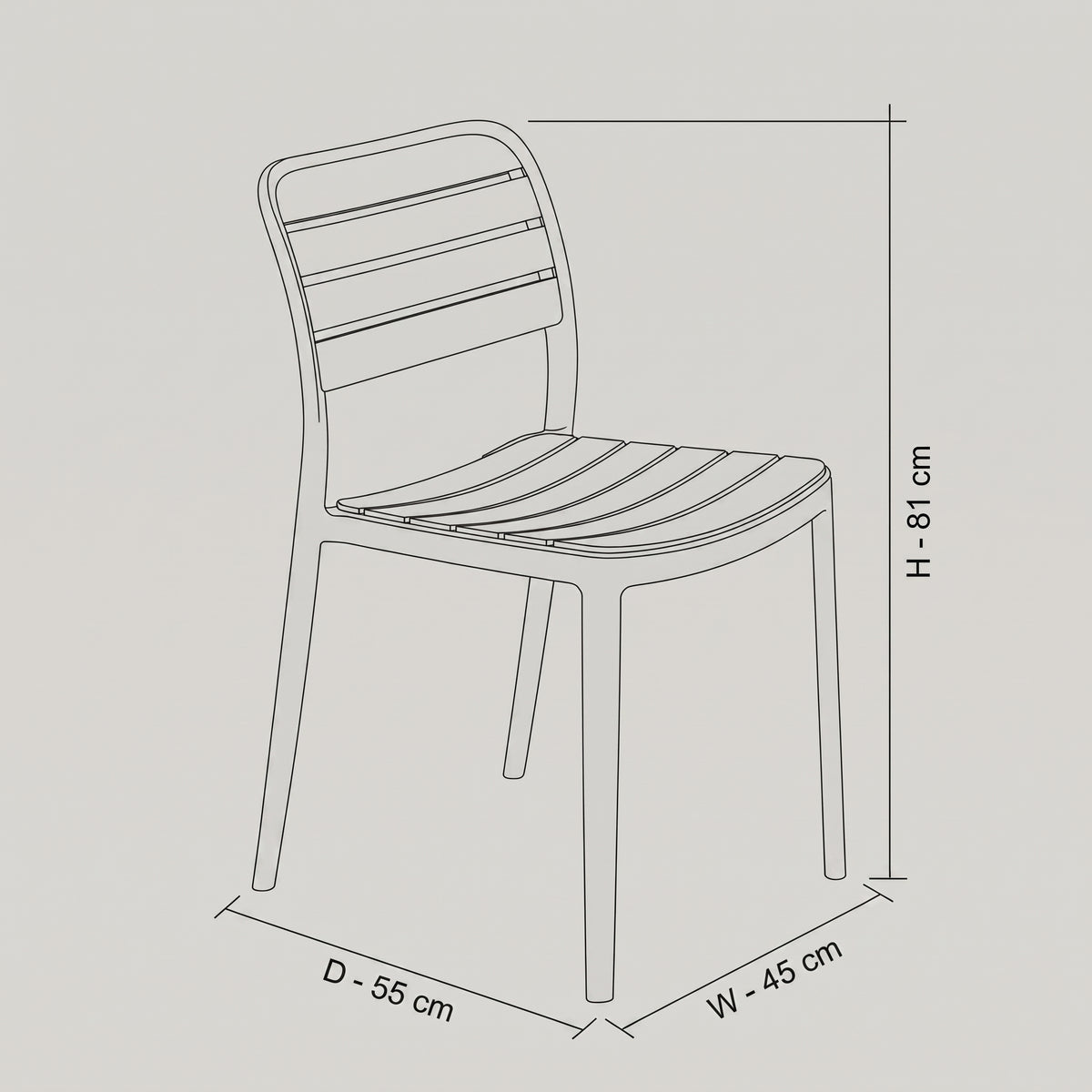 Grey Outdoor Plastic Chair by Zodiya