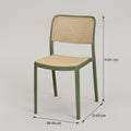 Bravo Green Plastic Chair with Rattan Design by Zodiya