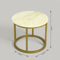 Round Marble Nesting Coffee Tables (Set of 3, Gold) by Zodiya