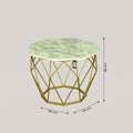 Hexagonal Marble Top Coffee table with Gold Geometric Base by Zodiya
