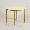 White Marble Coffee Table with Gold Crossbase Frame by Zodiya