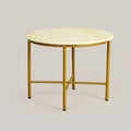 White Marble Coffee Table with Gold Crossbase Frame by Zodiya