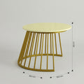 Marble Top Coffee Table Set of 2 with Gold Base by Zodiya