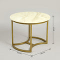 Round Marble Nesting Coffee Tables (Set of 3, Gold) by Zodiya