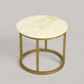 Round Marble Nesting Coffee Tables (Set of 3, Gold) by Zodiya