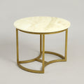Round Marble Nesting Coffee Tables (Set of 3, Gold) by Zodiya