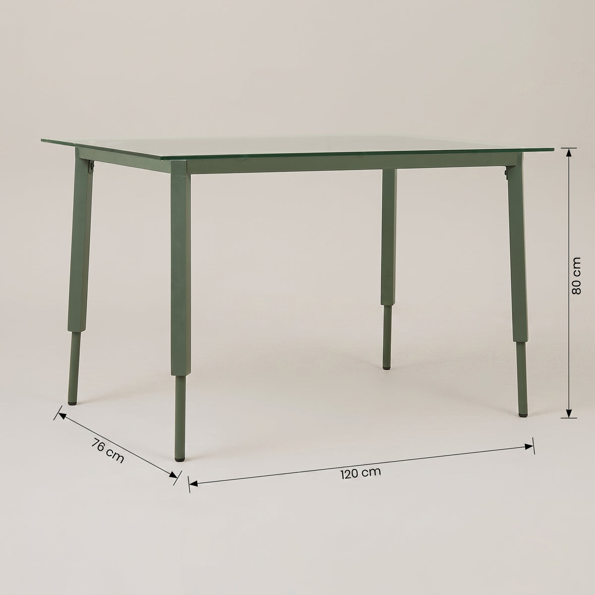 Aura Glass Top Metal 4 Seater Dining Table by Zodiya