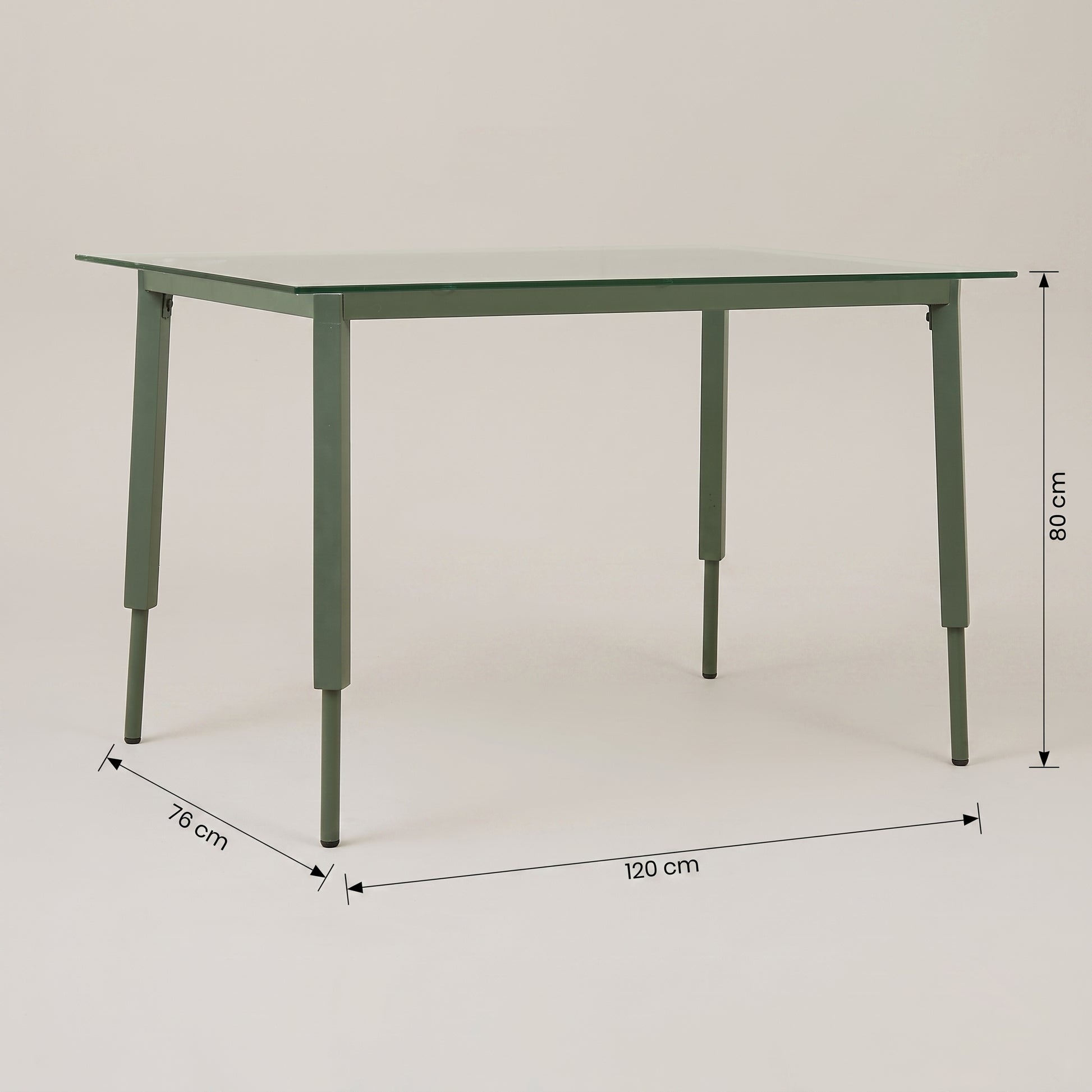 Aura Glass Top Metal 4 Seater Dining Table by Zodiya-2