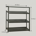 3-Tier Black Metal Shoe Rack Organizer Shelf by Zodiya