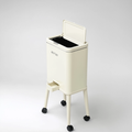 Off white Dustbin with Wheels by Zodiya