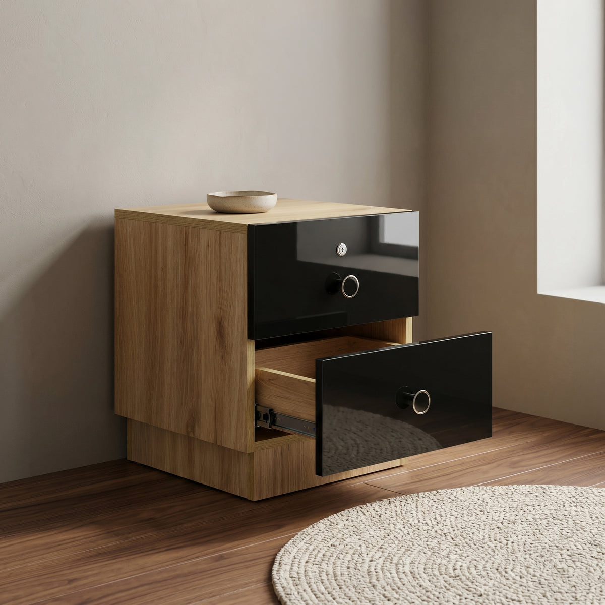 Zayn Engineered Wood Queen Bed with Storage and Side Table by Zodiya