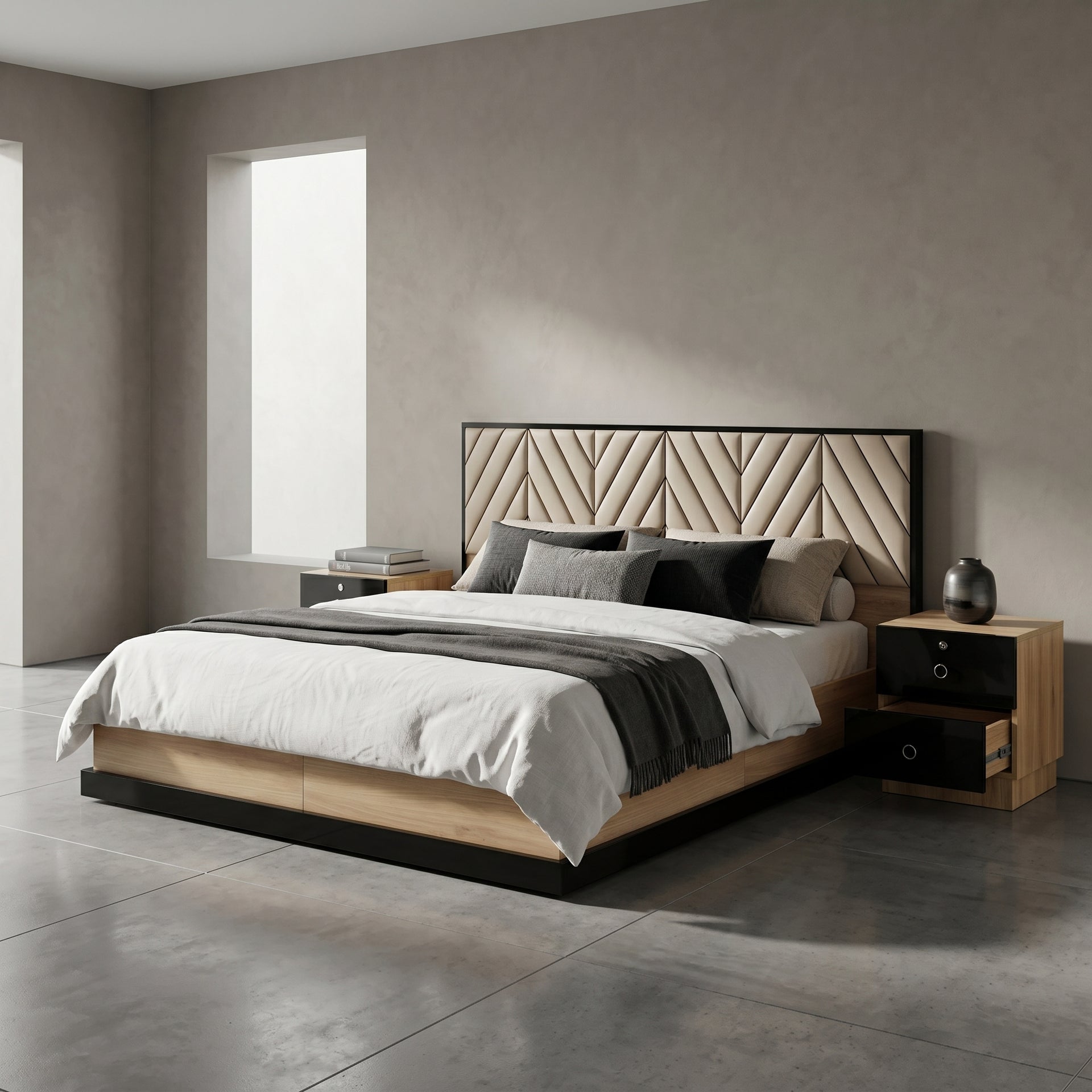 Zayn Bed with Storage and Side Table by Zodiya