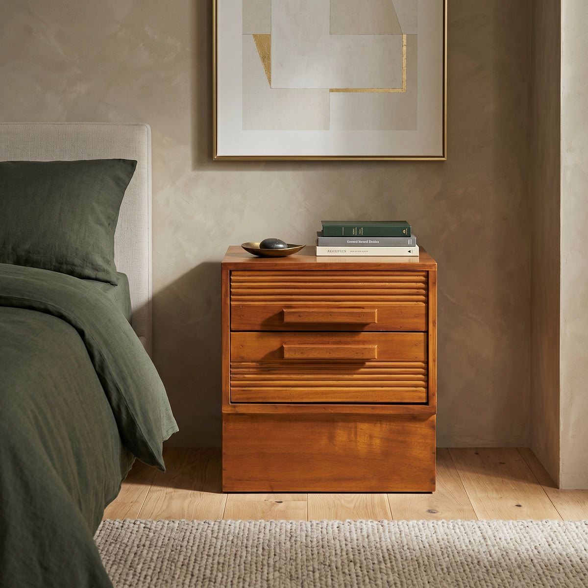 Wooden Bedside with Drawers by Zodiya | Nightstand