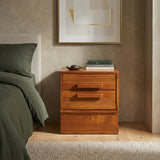 Wooden Bedside with Drawers by Zodiya | Nightstand