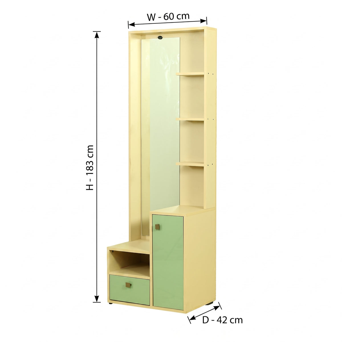 Lormier Beige Engineered Wood Tall Dressing Table with Mirror By Zodiya