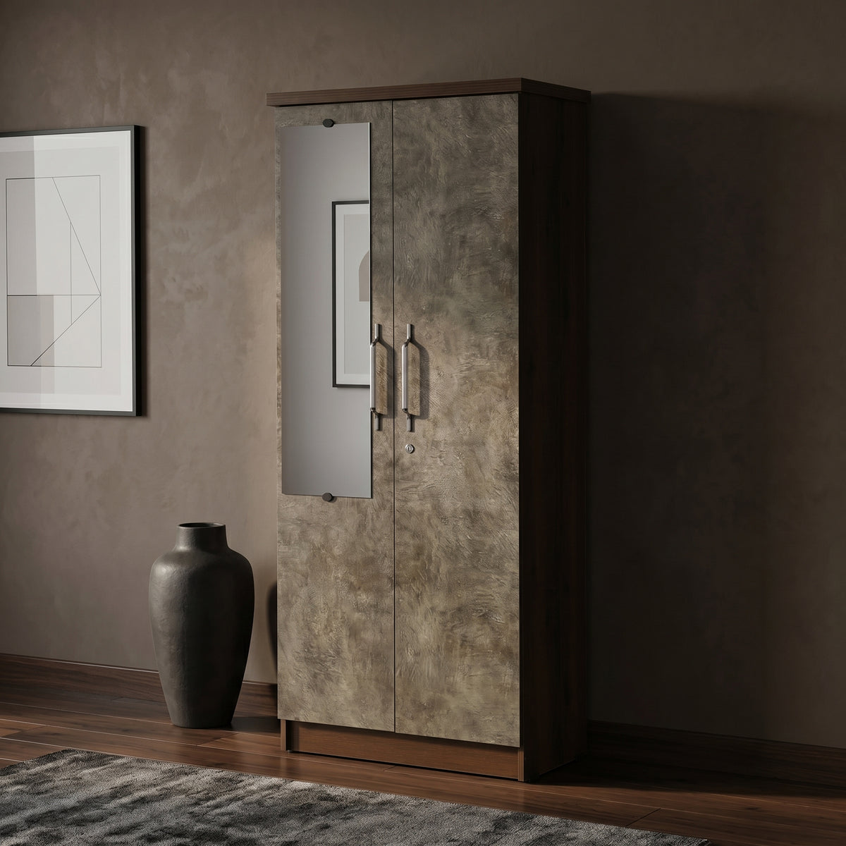 Vogue 2 Door Wardrobe With Mirror By Zodiya
