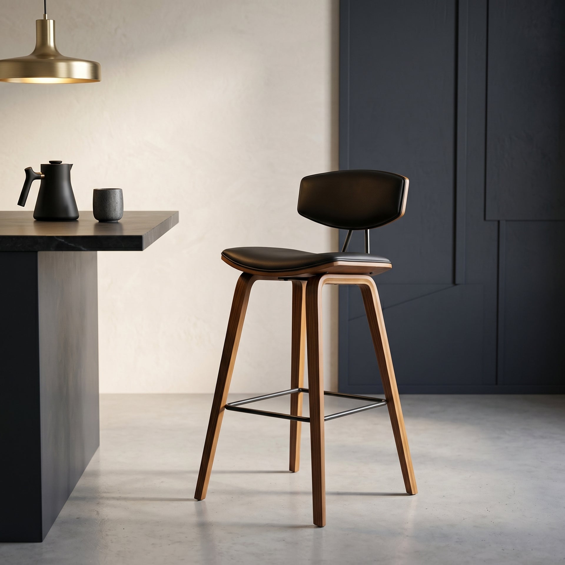 Tarno Black Bar Chair by Zodiya