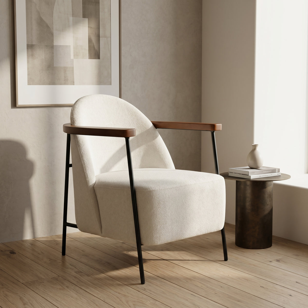 Cream Accent Chair by Zodiya