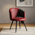 Crimson Red Leather Dining Arm Chair by Zodiya