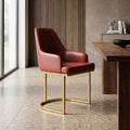 Red Leather Dining Arm Chair by Zodiya