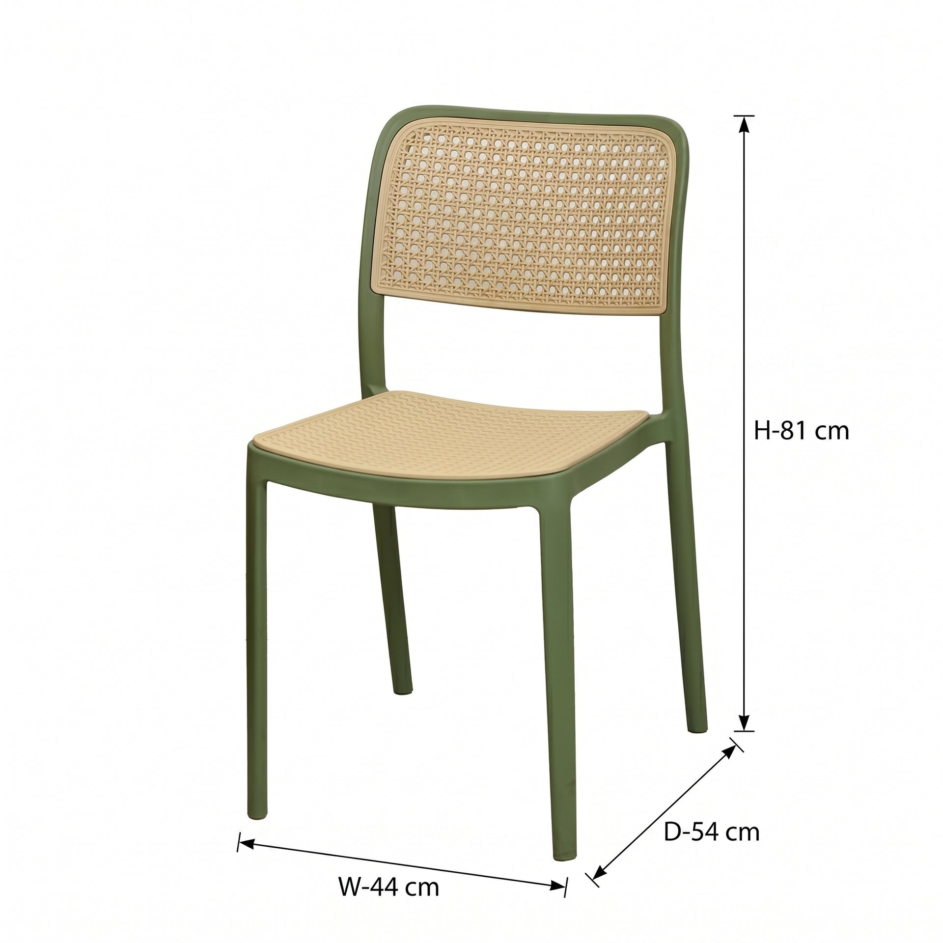Bravo Green Frame Plastic Chair by Zodiya