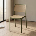 Bravo Green Plastic Chair with Rattan Design by Zodiya