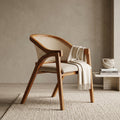 Aura Wooden Arm Chair with Rattan Cane By Zodiya