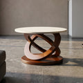 Barcelona Round Mahagony Wood Coffee Table by Zodiya