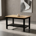 Engineered Wood Square Coffee Table with Black Legs by Zodiya