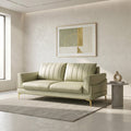 Access Tan Leather 3 Seater Sofa with Gold Legs by Zodiya