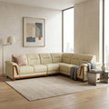 Tesla Beige 5 Seater L-Shape Sectional Sofa by Zodiya