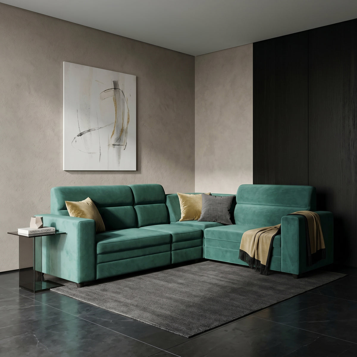 Softhome Alpine Teal 5 Seater Fabric Corner Sofa By Zodiya