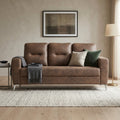 Vive Brown Leather 3 Seater Sofa by Zodiya
