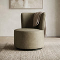 Gito Cream Fabric Rotating Lounge Chair by Zodiya
