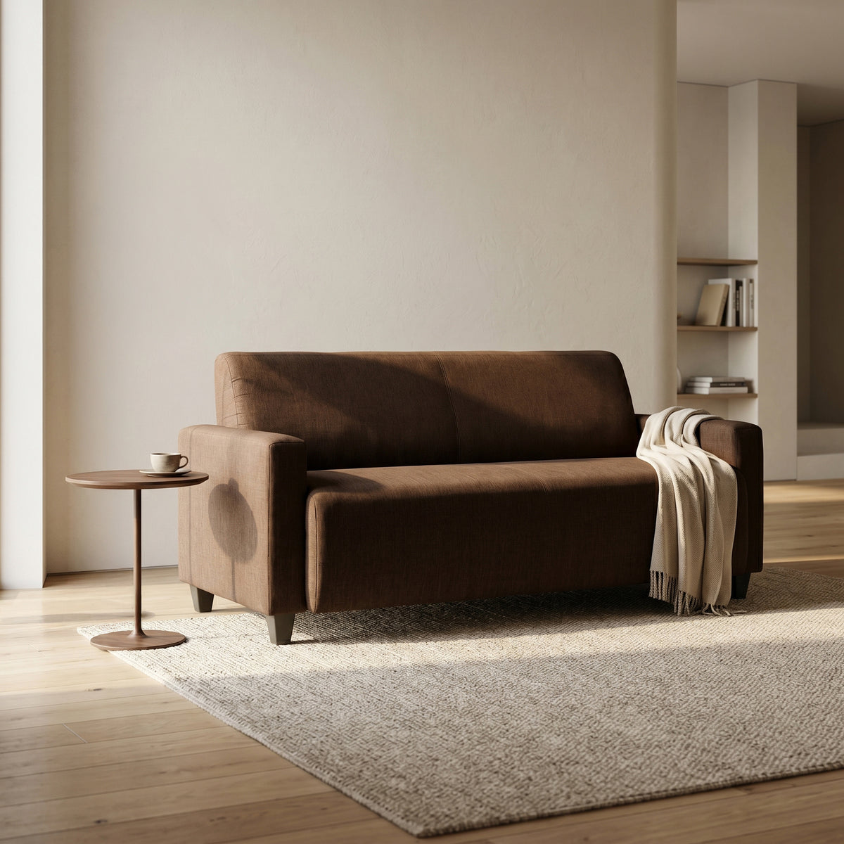 Cospe Brown Fabric 3 Seater Sofa by Zodiya