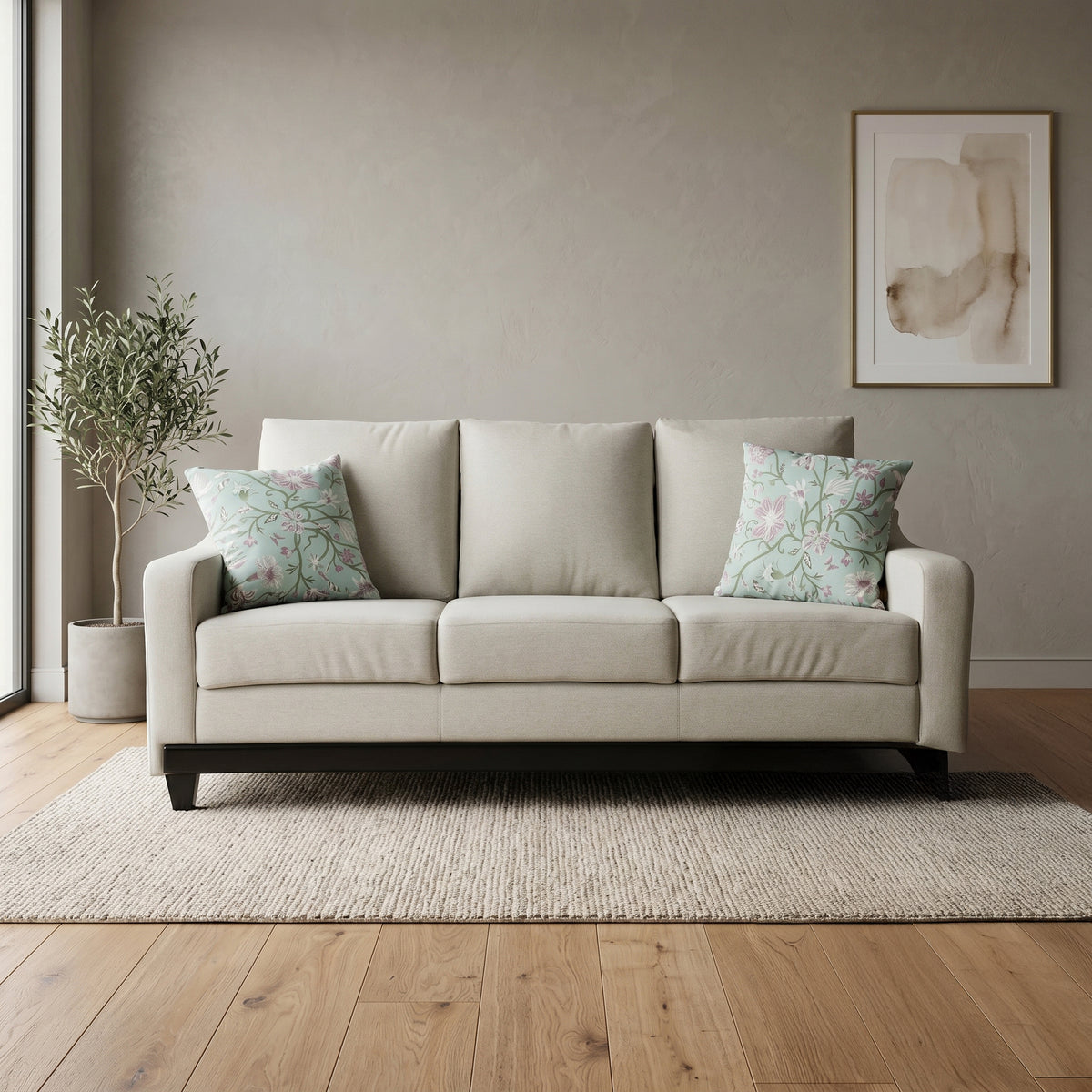 Apholine White 3 Seater Sofa by Zodiya