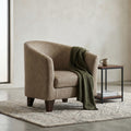 Cameron Beige Accent Chair with Ottoman by Zodiya