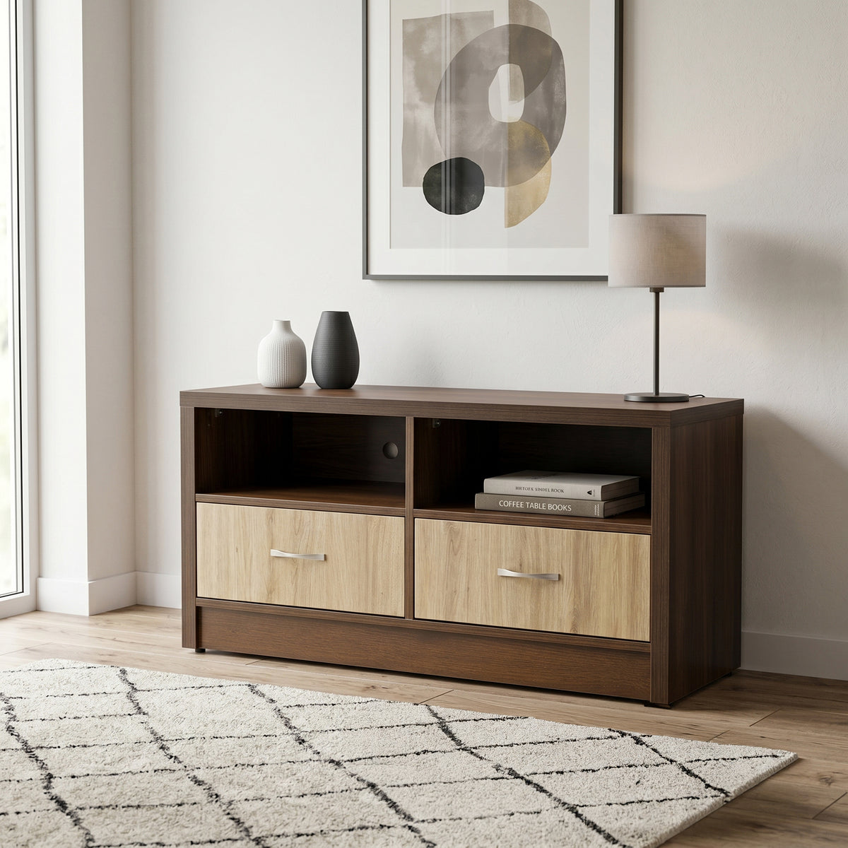 LOLA Engineered Wood TV Unit with Drawers by Zodiya
