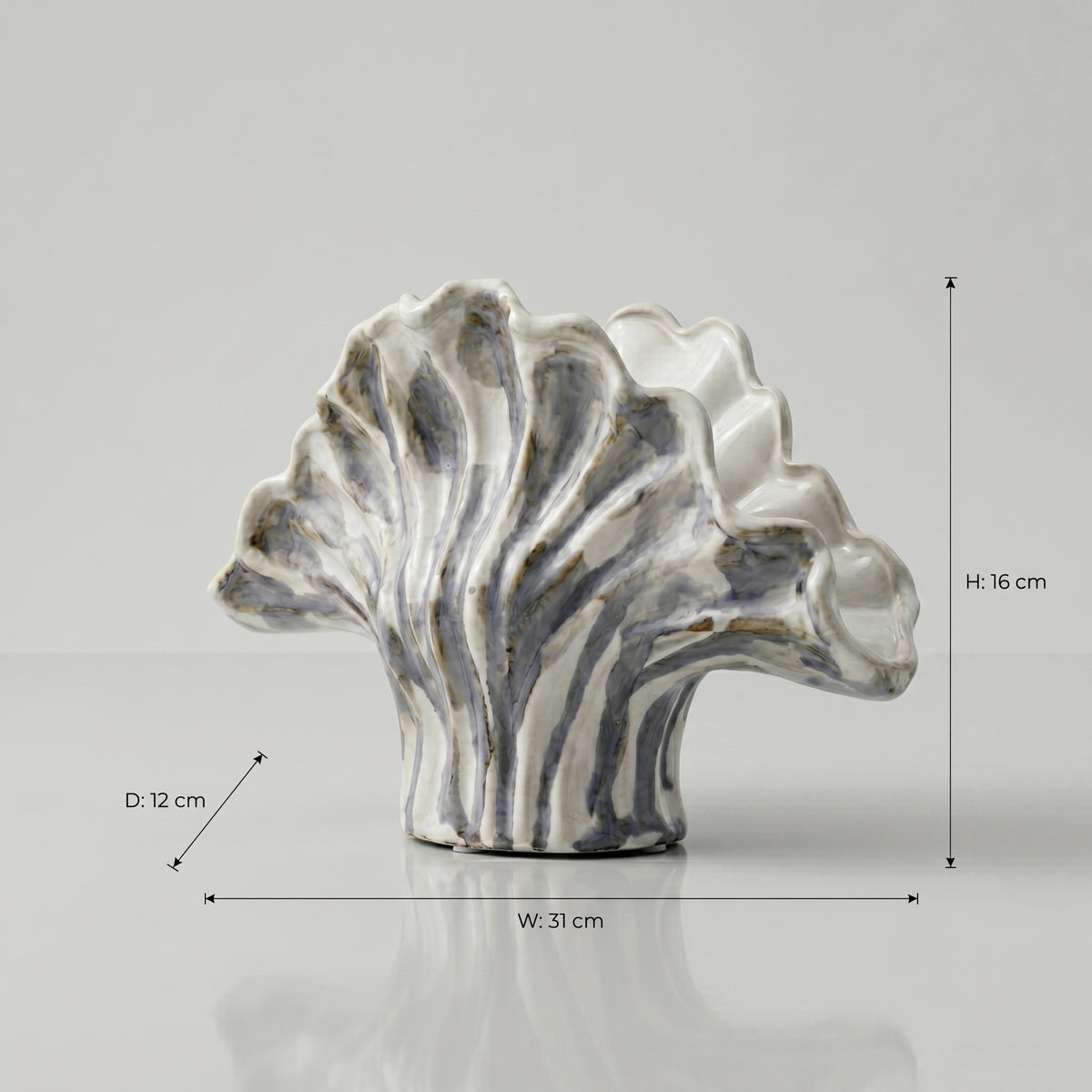 Petal Shape Large Ceramic Flower Vase By Zodiya