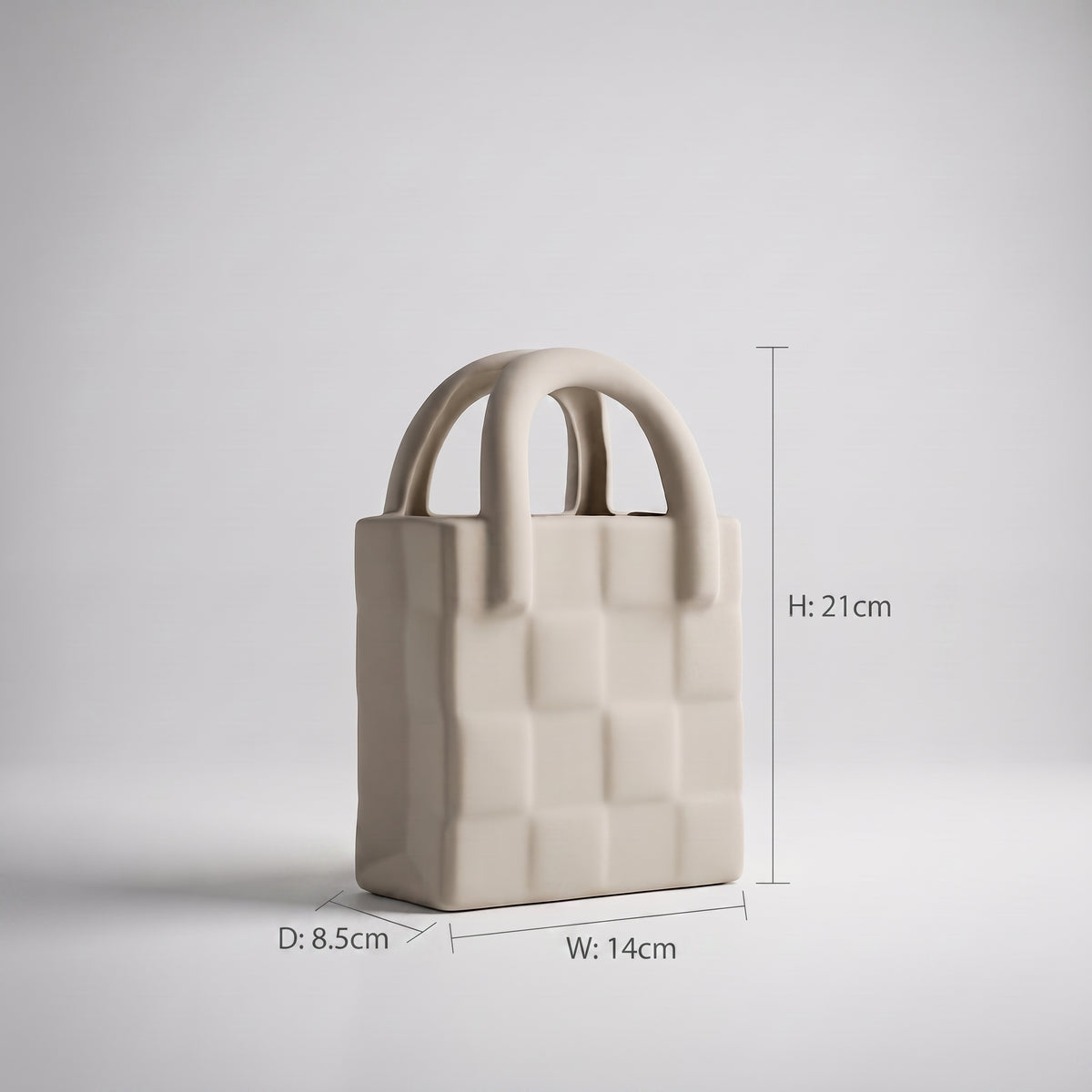 Dusky Grey Ceramic Decor Bag By Zodiya