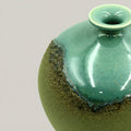 Green Ceramic Flower Vase (Small, Moon Jar) by Zodiya