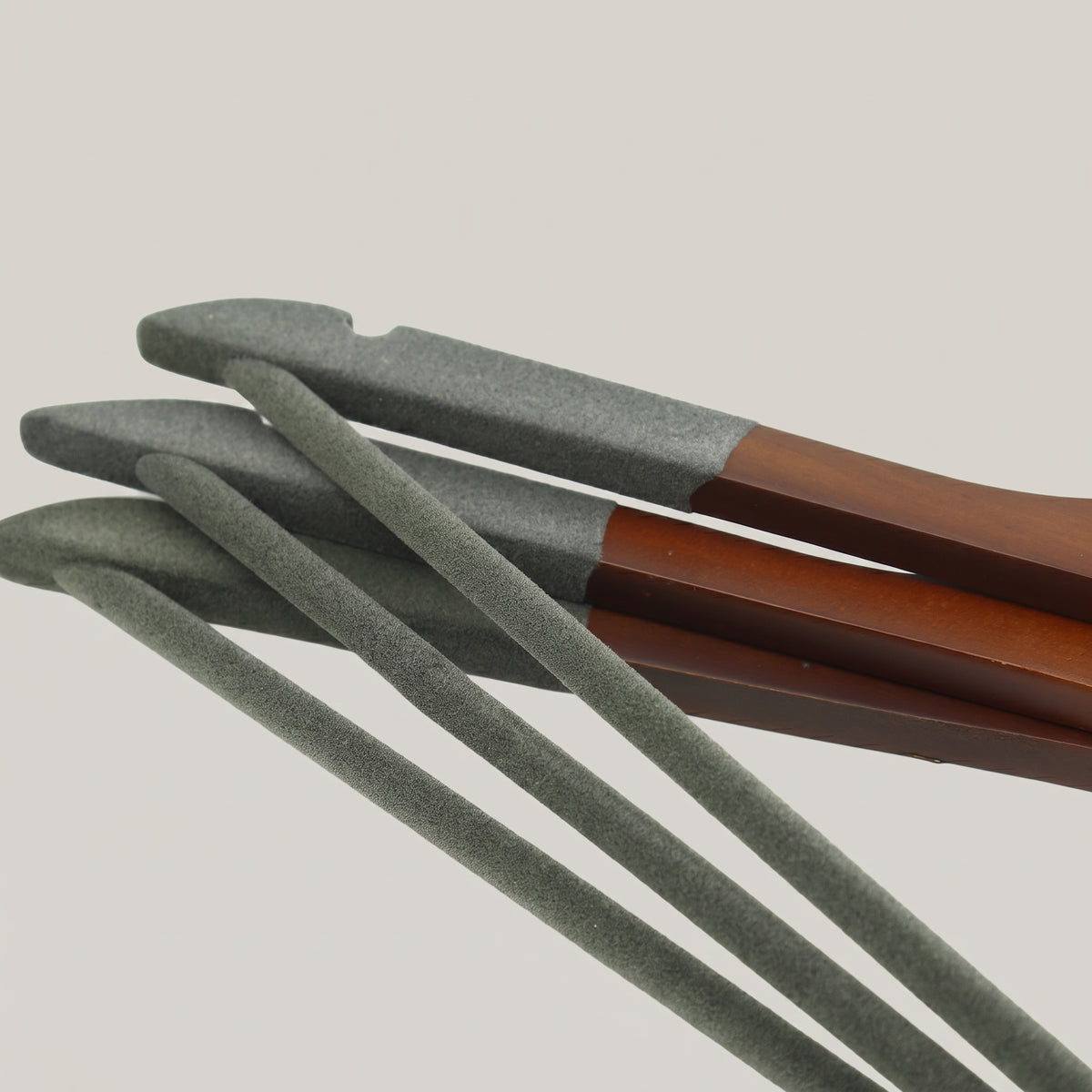 Grey Wooden Cloth Hanger Set Of 3 By Zodiya
