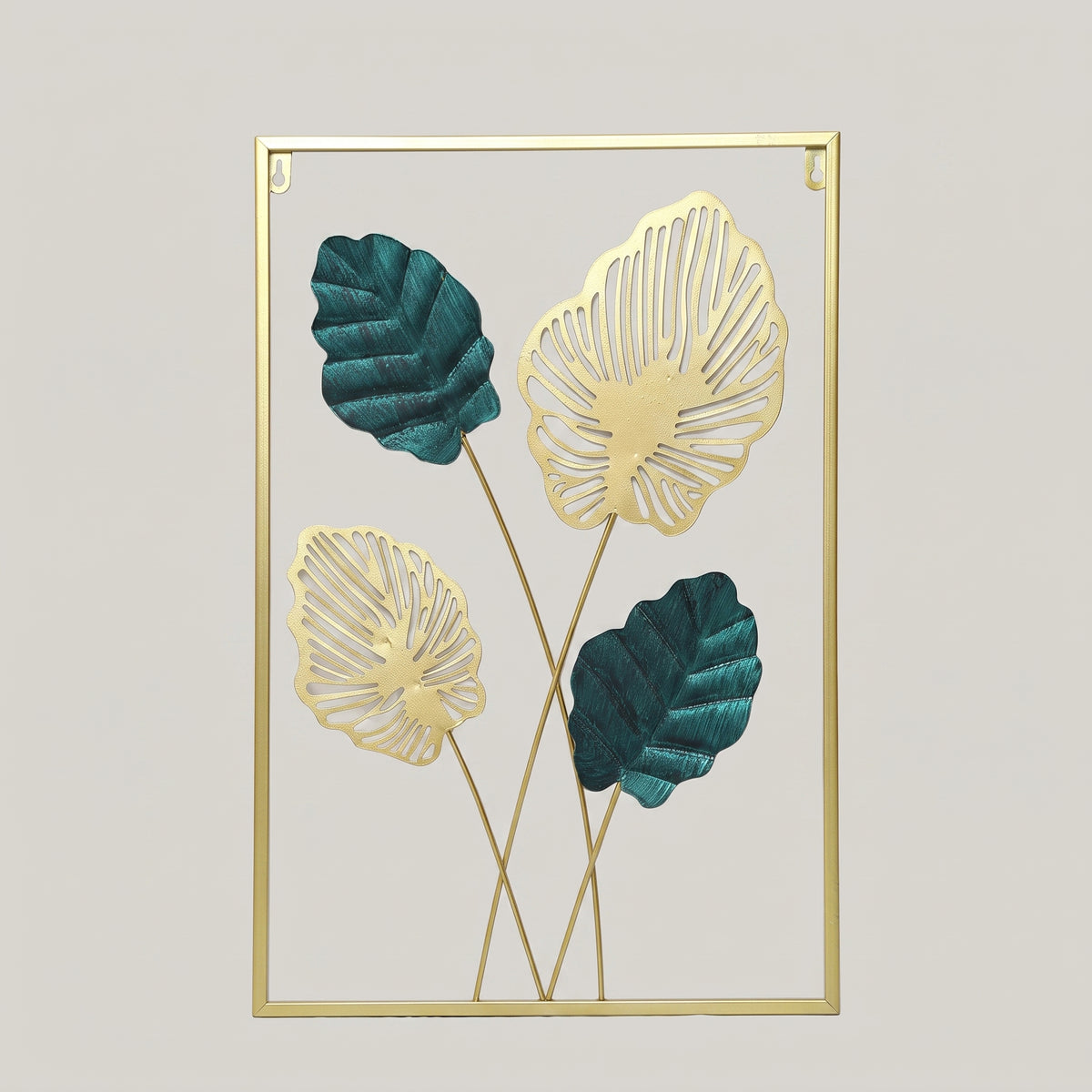 Gold & Green Metal Leaf Wall Art by Zodiya