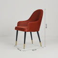 Red Velvet Dining Arm Chair by Zodiya