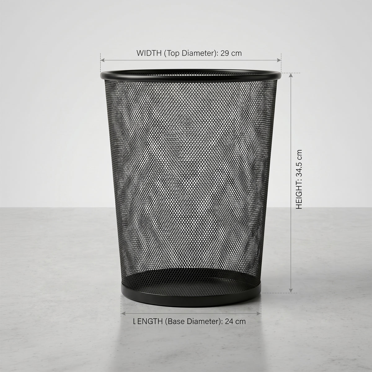 Black Metal Dust Bin by Zodiya