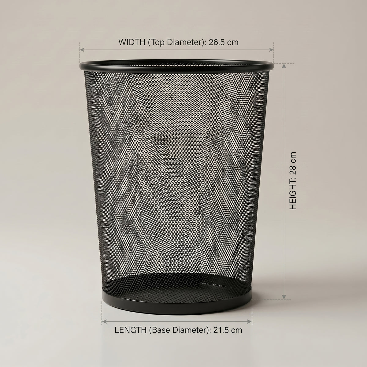 Black Metal Dust Bin by Zodiya