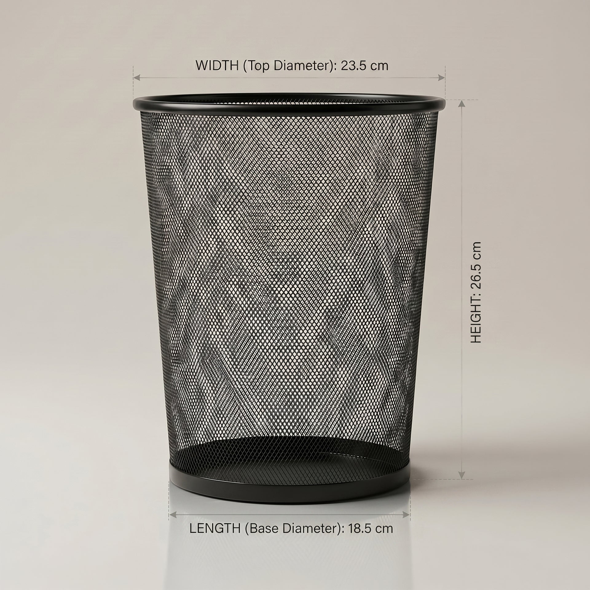 Black Metal Dust Bin by Zodiya