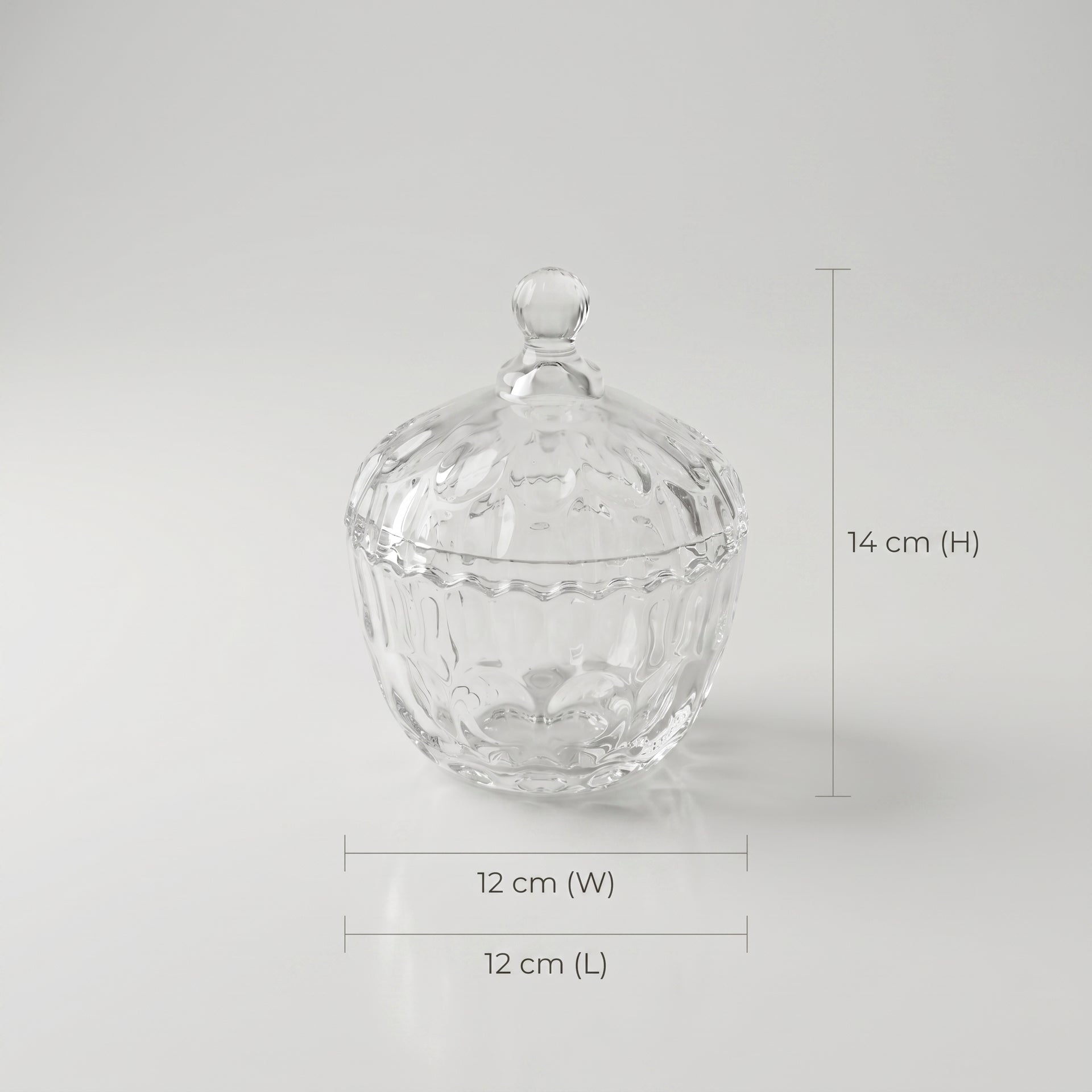 Clear Glass Candy Bowl with Lid by Zodiya